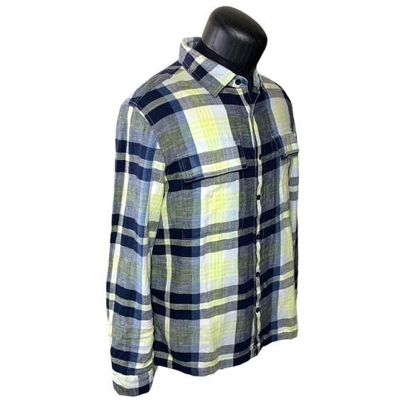 AMERICAN E buffalo check black white casual button down shirt long sleeves SZ L - Picture 2 of 12